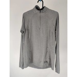 (V) Mountain Hardwear Women base layer sweater sport running gray sz S